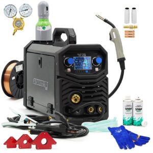 SET Spartus™ MIG/MAG WIG LCD Synergie 3in1 Inverter Schweißgerät 200Amp VRD FCAW